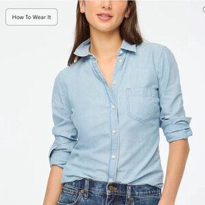J Crew Perfect Fit Chambray Button Up